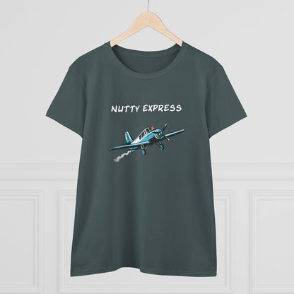 Nutty's Express Delivery. Always On-Time.. Women's Midweight Cotton Tee