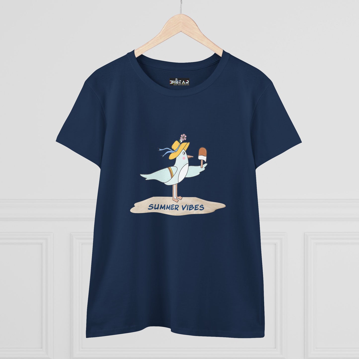 Regal Seagull Summer Vibes. Women's Midweight Cotton Tee