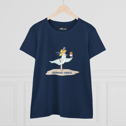 Regal Seagull Summer Vibes. Women's Midweight Cotton Tee