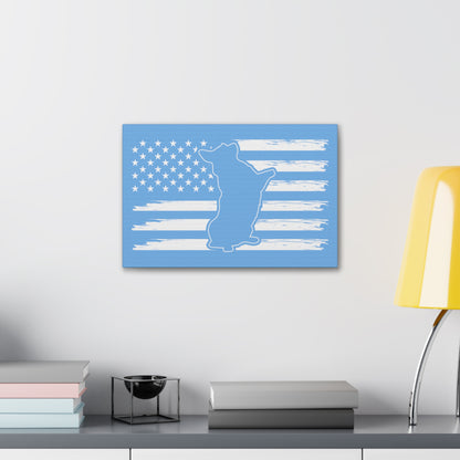 Charlie The American Flag Dog. Canvas Gallery Wraps