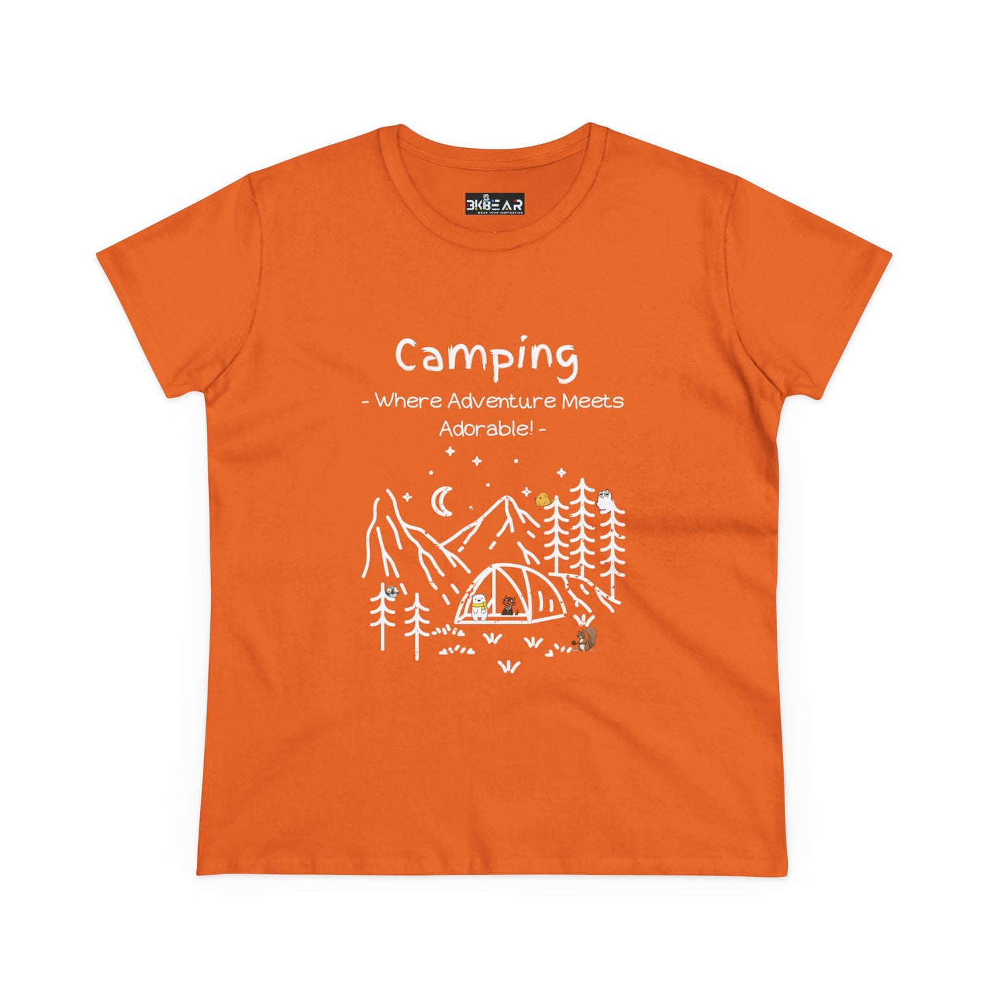 Camping. Where Adventure Meets Adorable. Women's Midweight Cotton Tee
