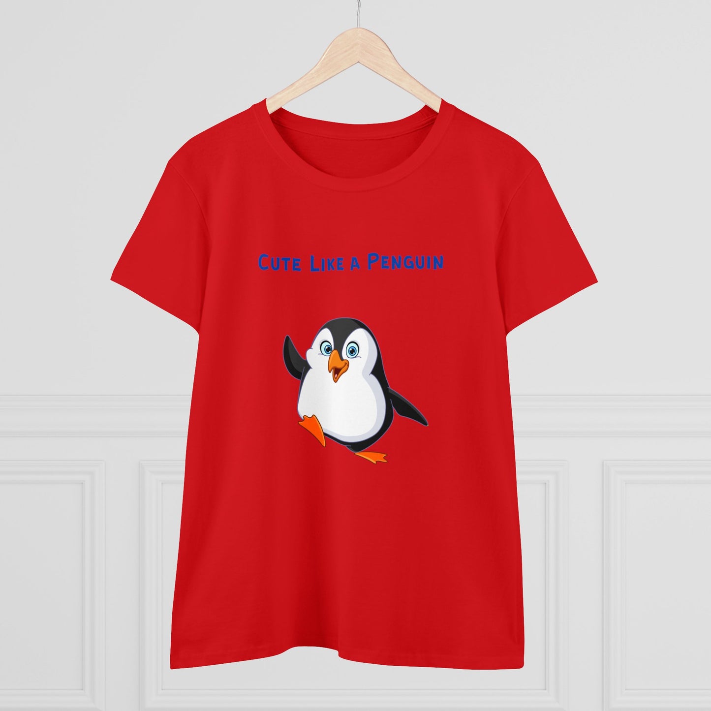 Cute Like a Penguin. Women's Midweight Cotton Tee
