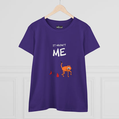 Leo The Cat Didn't Do It. Women's Midweight Cotton Tee