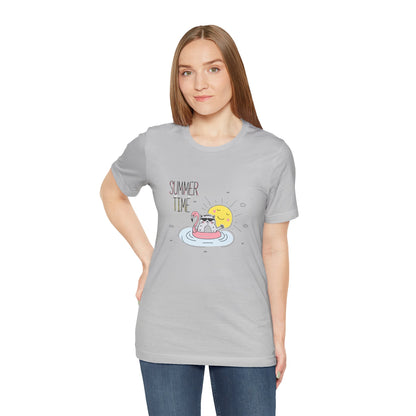 Jingles The Summertime Cat.  Women's Unisex Jersey Short Sleeve Tee
