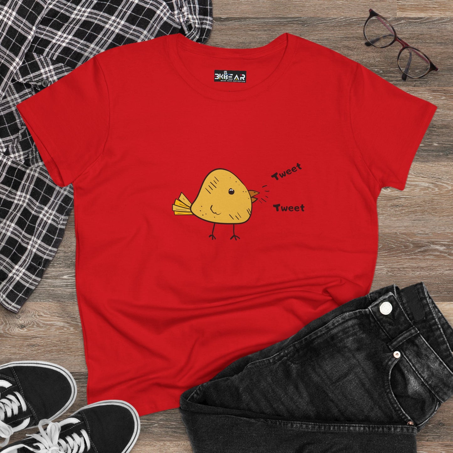 Tweet. Tweet. Women's Midweight Cotton Tee