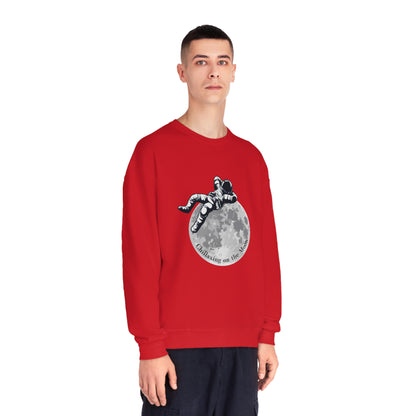 Chillaxing on The Moon. Unisex NuBlend® Crewneck Sweatshirt