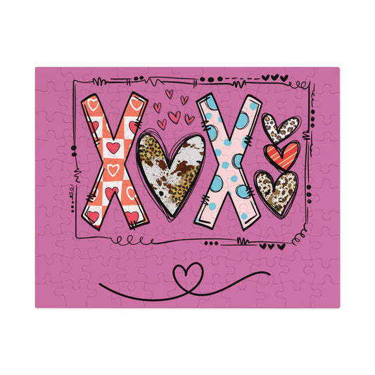Sign of Love. XOXO. Pink. Jigsaw Puzzle (110, 252-Piece)