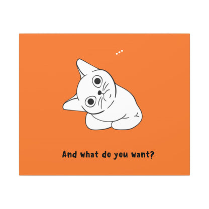 Vexing Cat Wondering What You Want. Canvas Gallery Wraps
