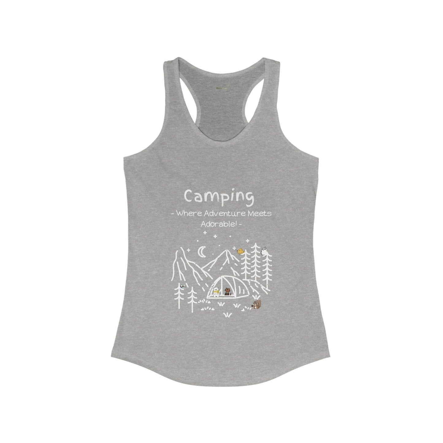 Camping. Where Adventure Meets Adorable. Women's Ideal Racerback Tank