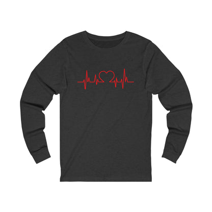 I Love You Heart Beat. Unisex Jersey Long Sleeve Tee