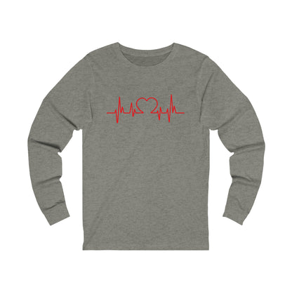 I Love You Heart Beat. Unisex Jersey Long Sleeve Tee