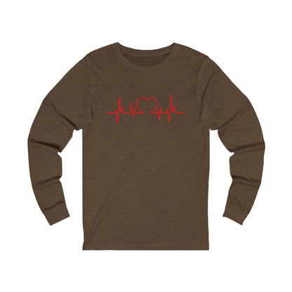 I Love You Heart Beat. Unisex Jersey Long Sleeve Tee