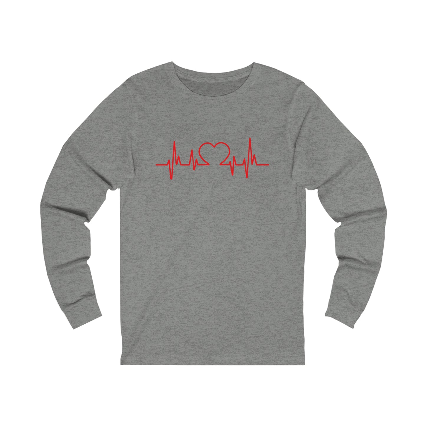 I Love You Heart Beat. Unisex Jersey Long Sleeve Tee