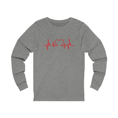 I Love You Heart Beat. Unisex Jersey Long Sleeve Tee