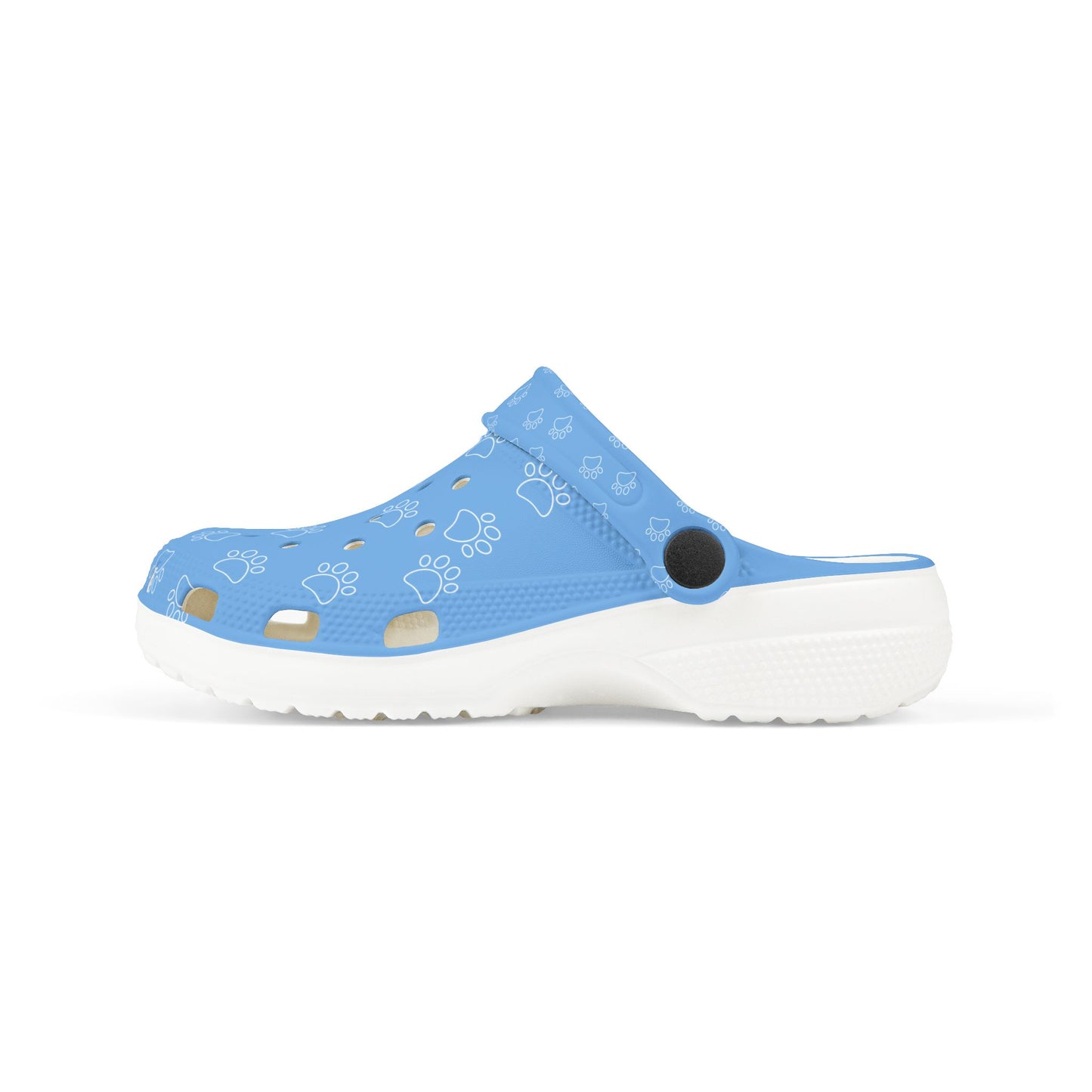 Paw Print  Rubber Clogs for Girls- Light Blue