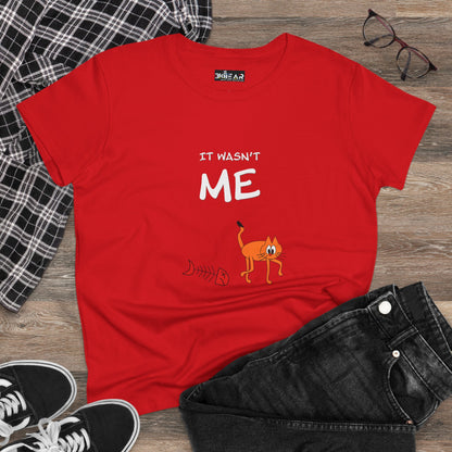 Leo The Cat Didn't Do It. Women's Midweight Cotton Tee