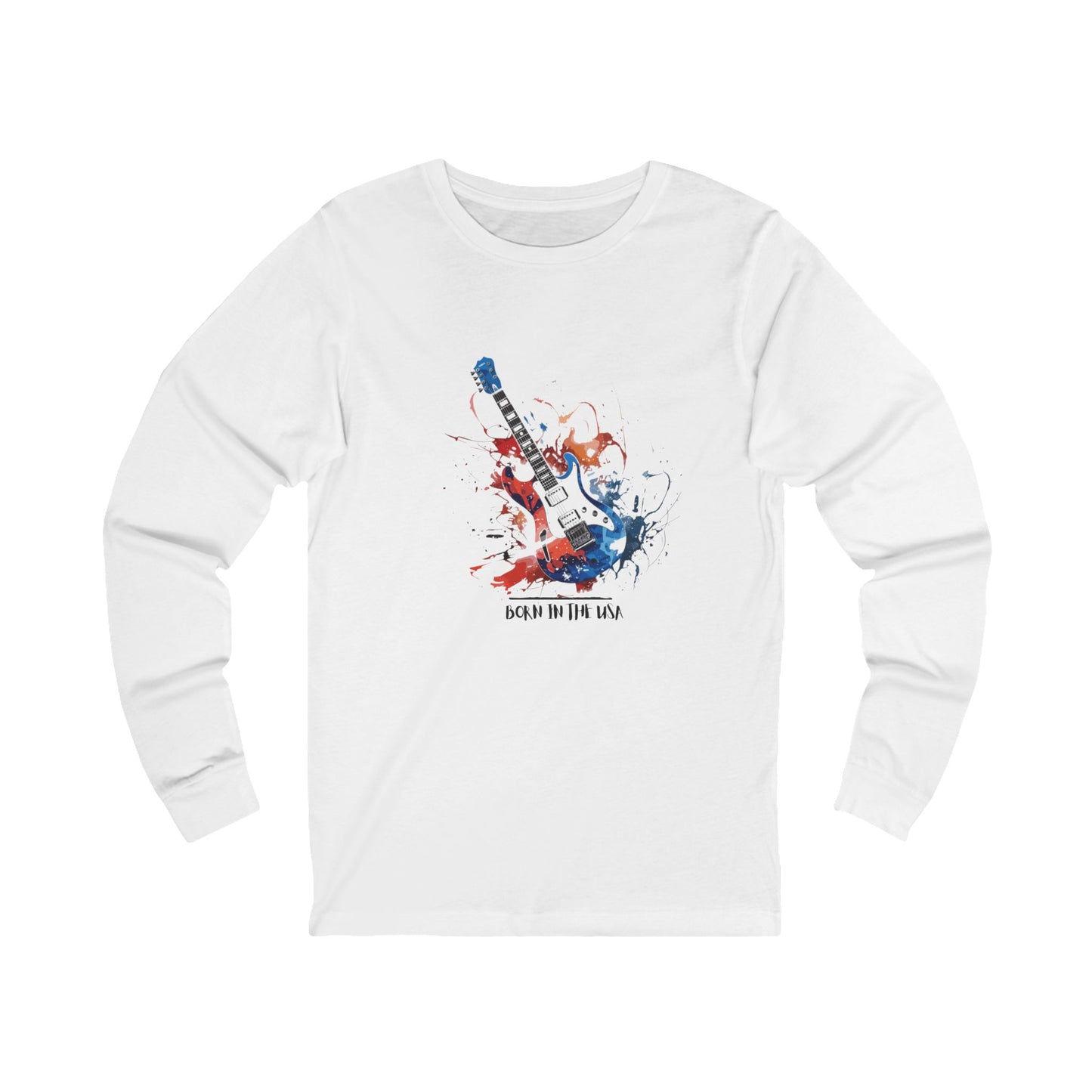 Born in The USA. Green Unisex Jersey Long Sleeve Tee