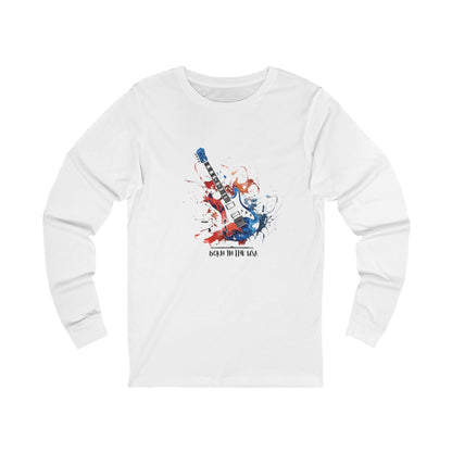 Born in The USA. Green Unisex Jersey Long Sleeve Tee