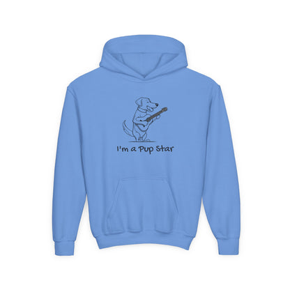 Dog With a Guitar. I"m a Pup Star.  Kids Hoodie