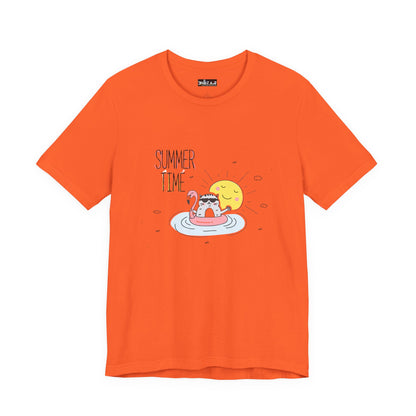 Jingles The Summertime Cat.  Women's Unisex Jersey Short Sleeve Tee