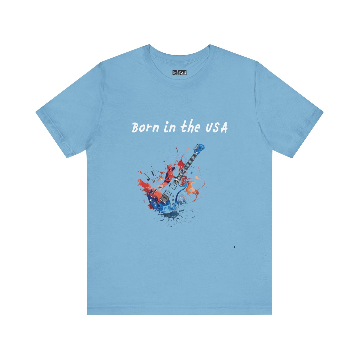 Born In The USA Guitar. Unisex Jersey Short Sleeve Tee