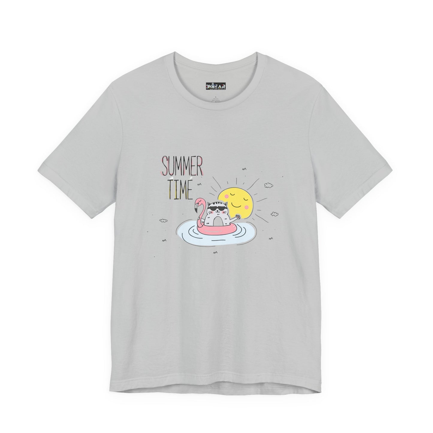 Jingles The Summertime Cat.  Women's Unisex Jersey Short Sleeve Tee