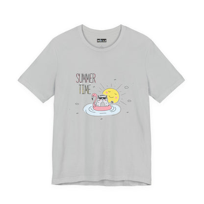 Jingles The Summertime Cat.  Women's Unisex Jersey Short Sleeve Tee