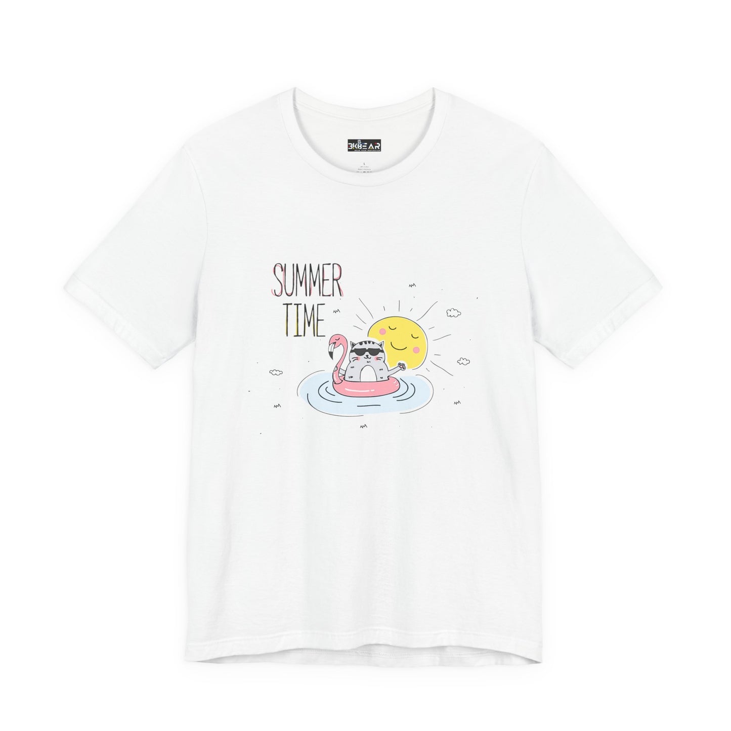 Jingles The Summertime Cat.  Women's Unisex Jersey Short Sleeve Tee