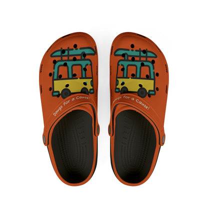 Summer Vibing Van Rubber Clogs For Men-Orange