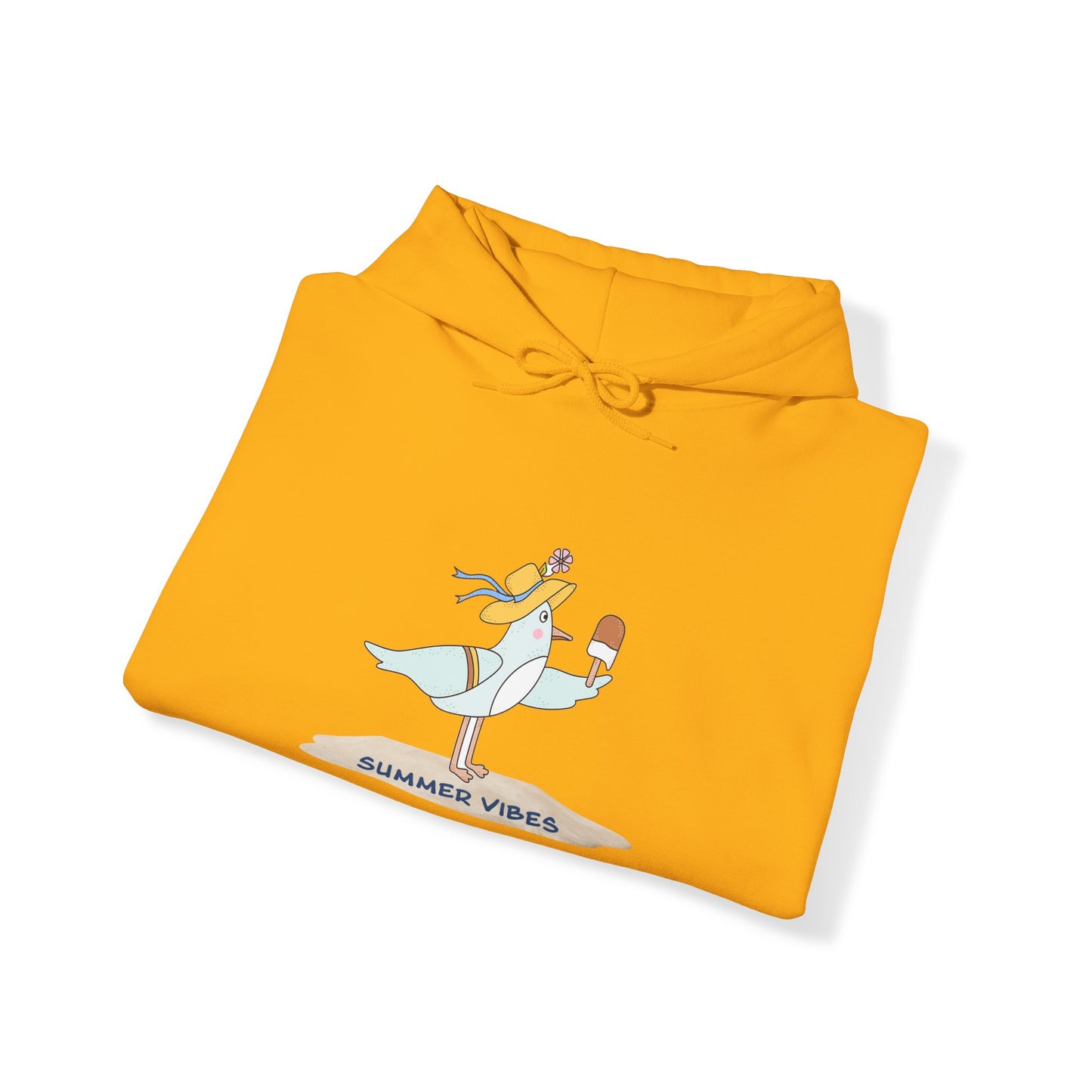 Regal Seagull Summer Vibes. Unisex Hooded Sweatshirt.