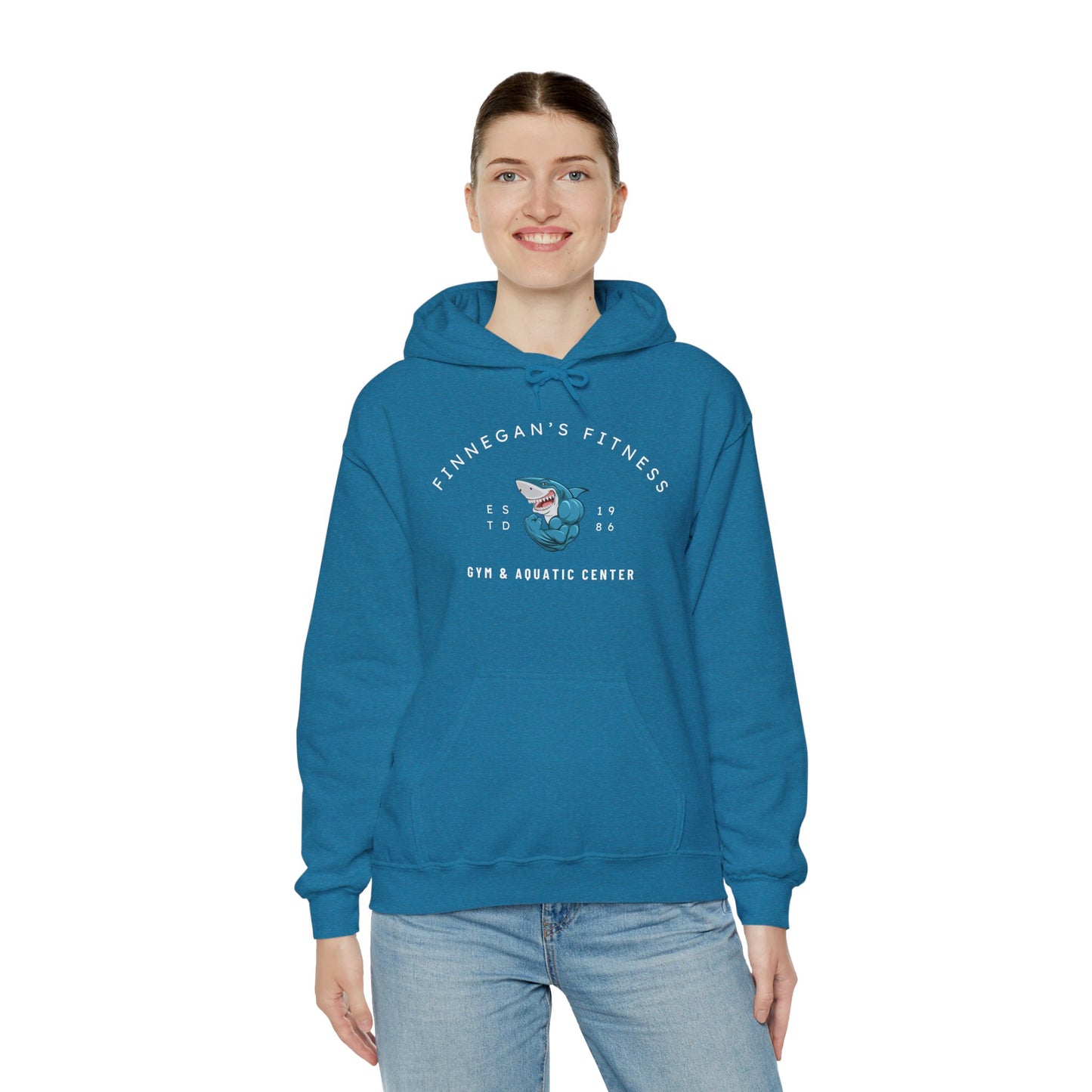 Shark Gym Hoodie – Finnegan’s Fitness & Aquatic Center Sweatshirt