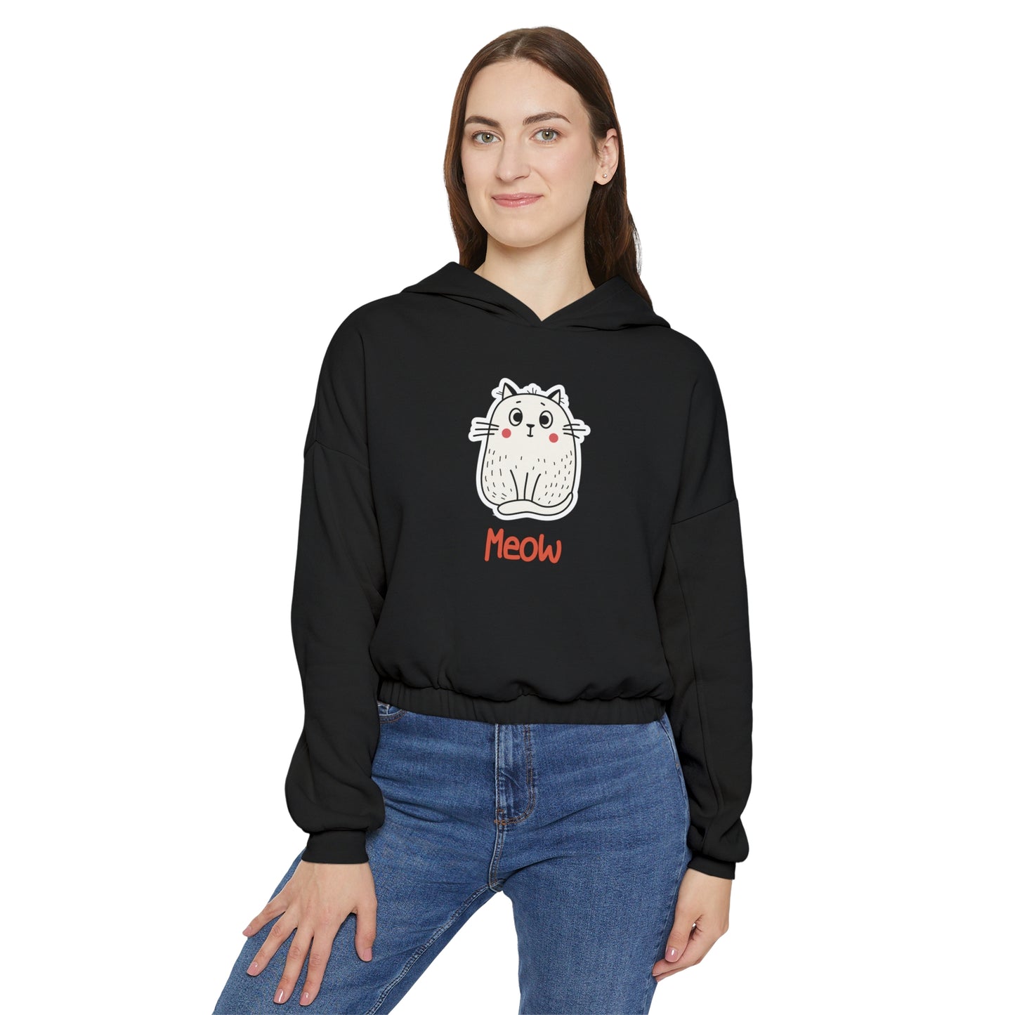 Loki The Cat. Meow.  Women's Cinched Bottom Hoodie