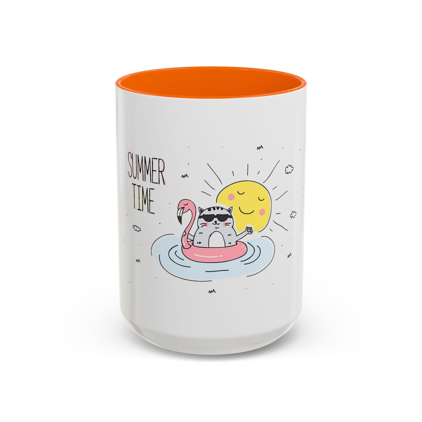 Jingles The Summertime Cat. Accent Coffee Mug, 11oz