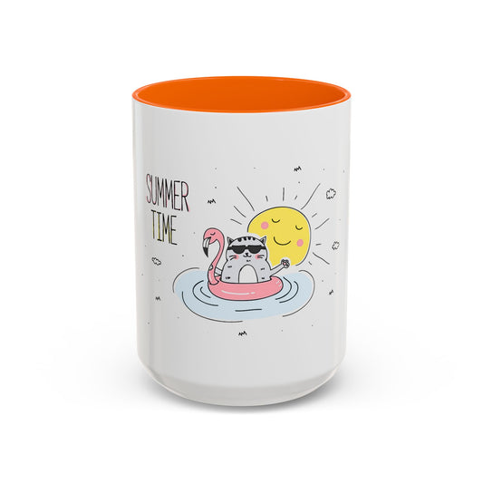 Jingles The Summertime Cat. Accent Coffee Mug, 11oz