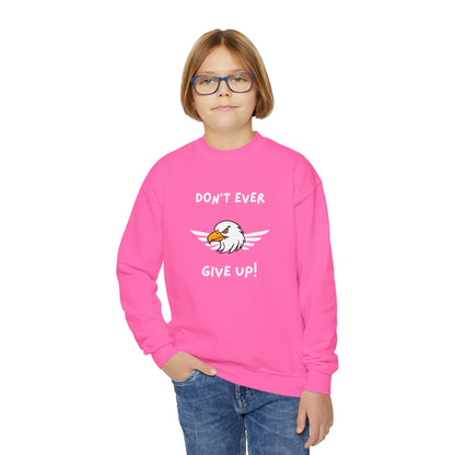 Don't Ever Give Up Eagle! Youth Crewneck Sweatshirt