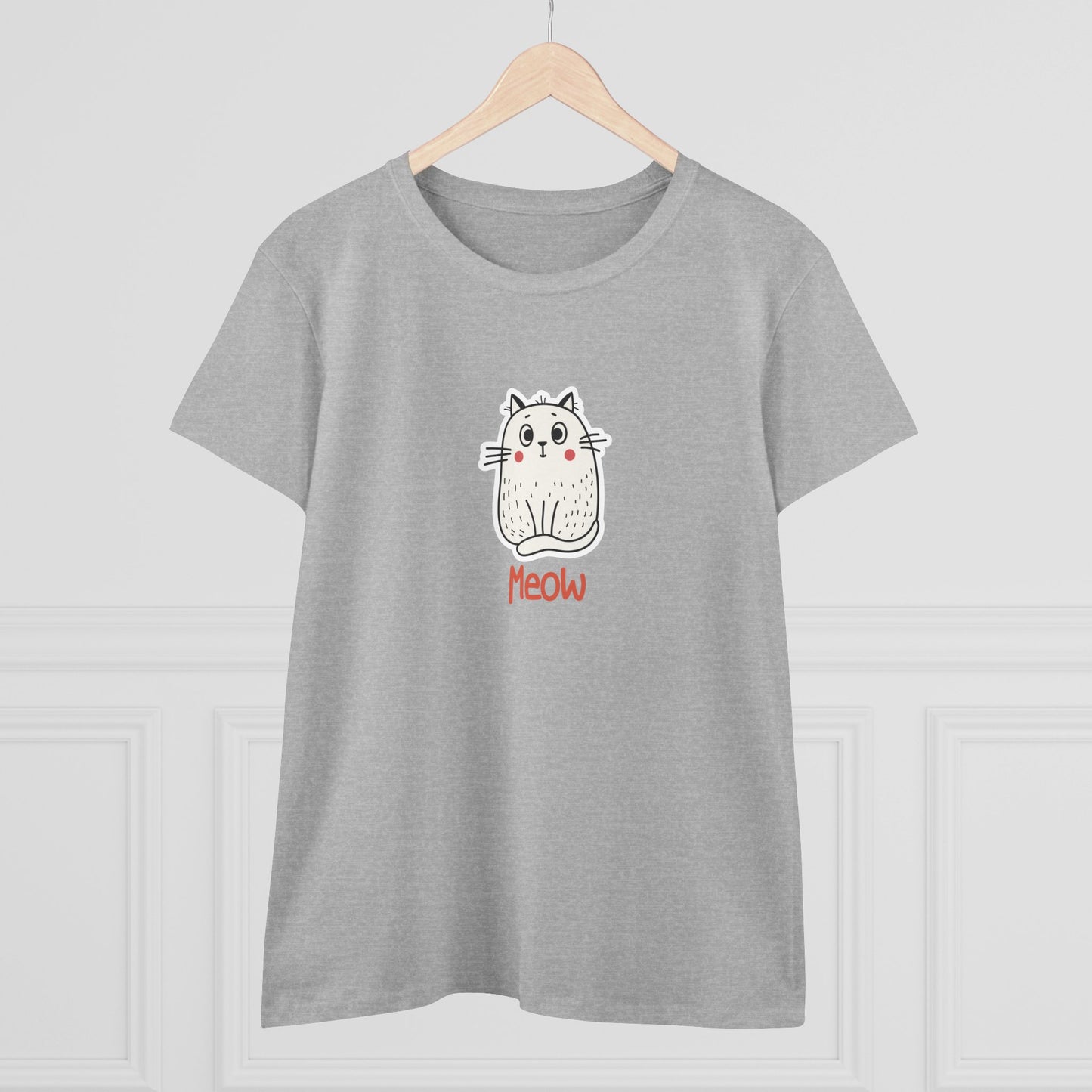 Loki The Cat. Meow. Women's Midweight Cotton Tee