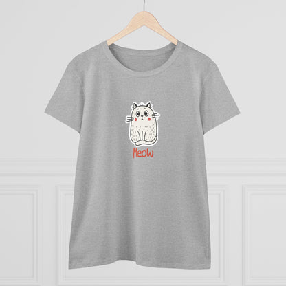 Loki The Cat. Meow. Women's Midweight Cotton Tee