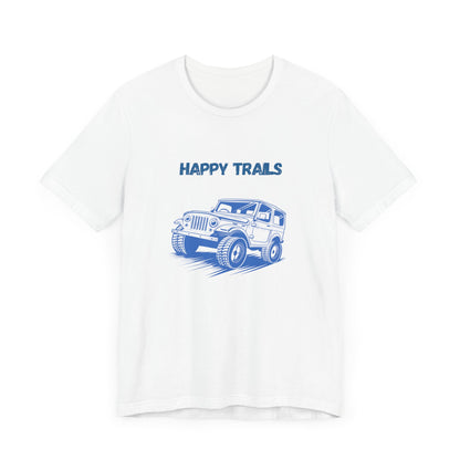 Exploring Happy Trails In a Jeep.  Unisex Short Sleeve Tee