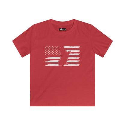 Charlie The American Flag Dog. Kids Softstyle Tee