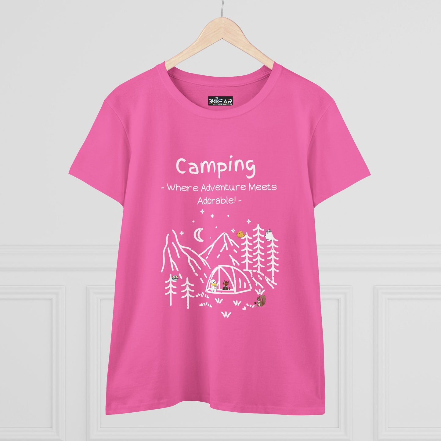 Camping. Where Adventure Meets Adorable. Women's Midweight Cotton Tee