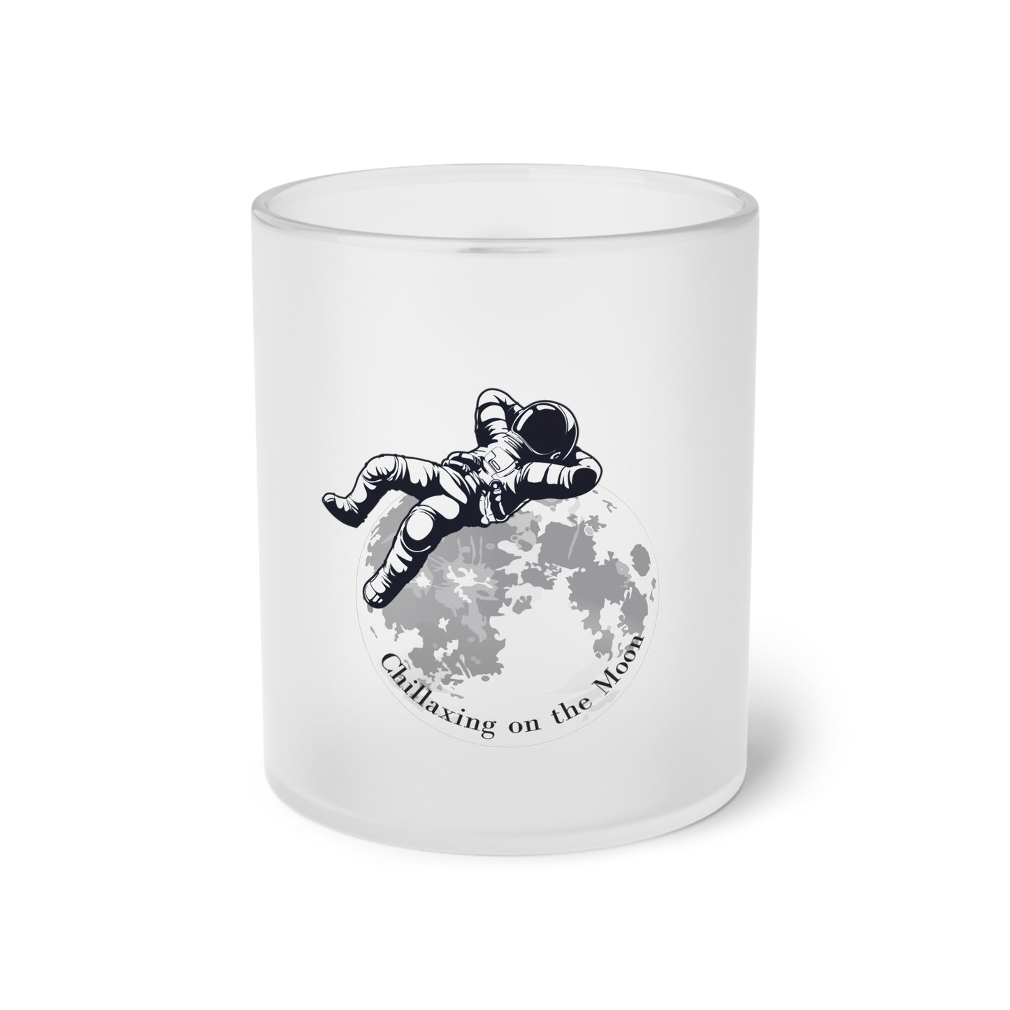 Chilling on The Moon. Frosted Glass Mug