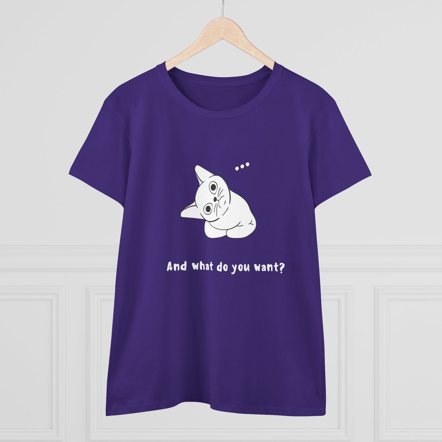 Vexing Cat Wondering What You Want. Women's Midweight Cotton Tee