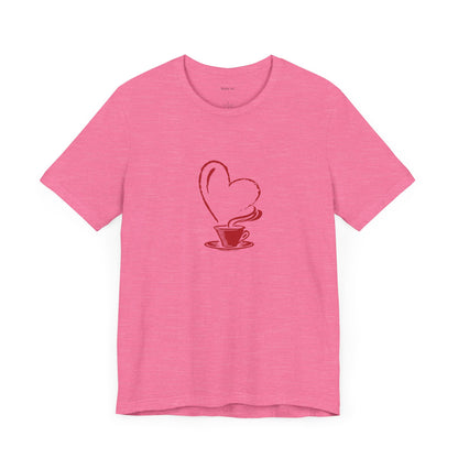 I Heart Coffee. Red. Unisex Jersey Short Sleeve Tee