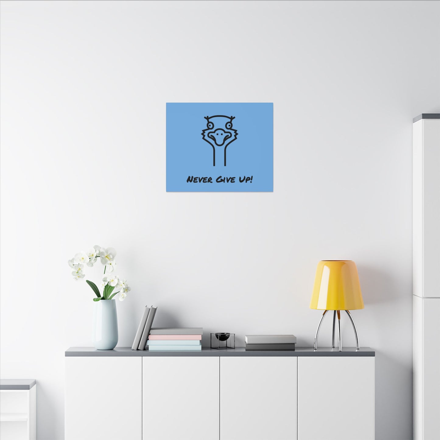 Oscar The Ostrich and JimmyV Never Gave Up. Canvas Gallery Wraps