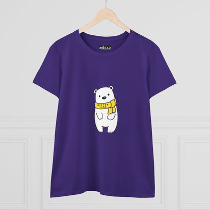 Winter Time BK Bear. .  Women's Midweight Cotton Tee