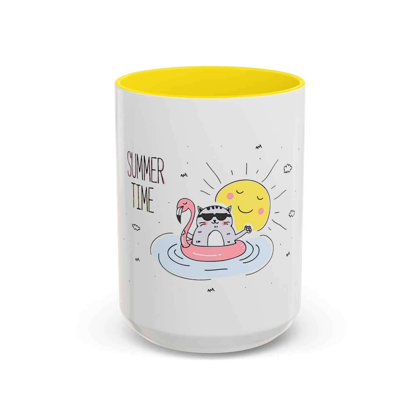 Jingles The Summertime Cat. Accent Coffee Mug, 11oz