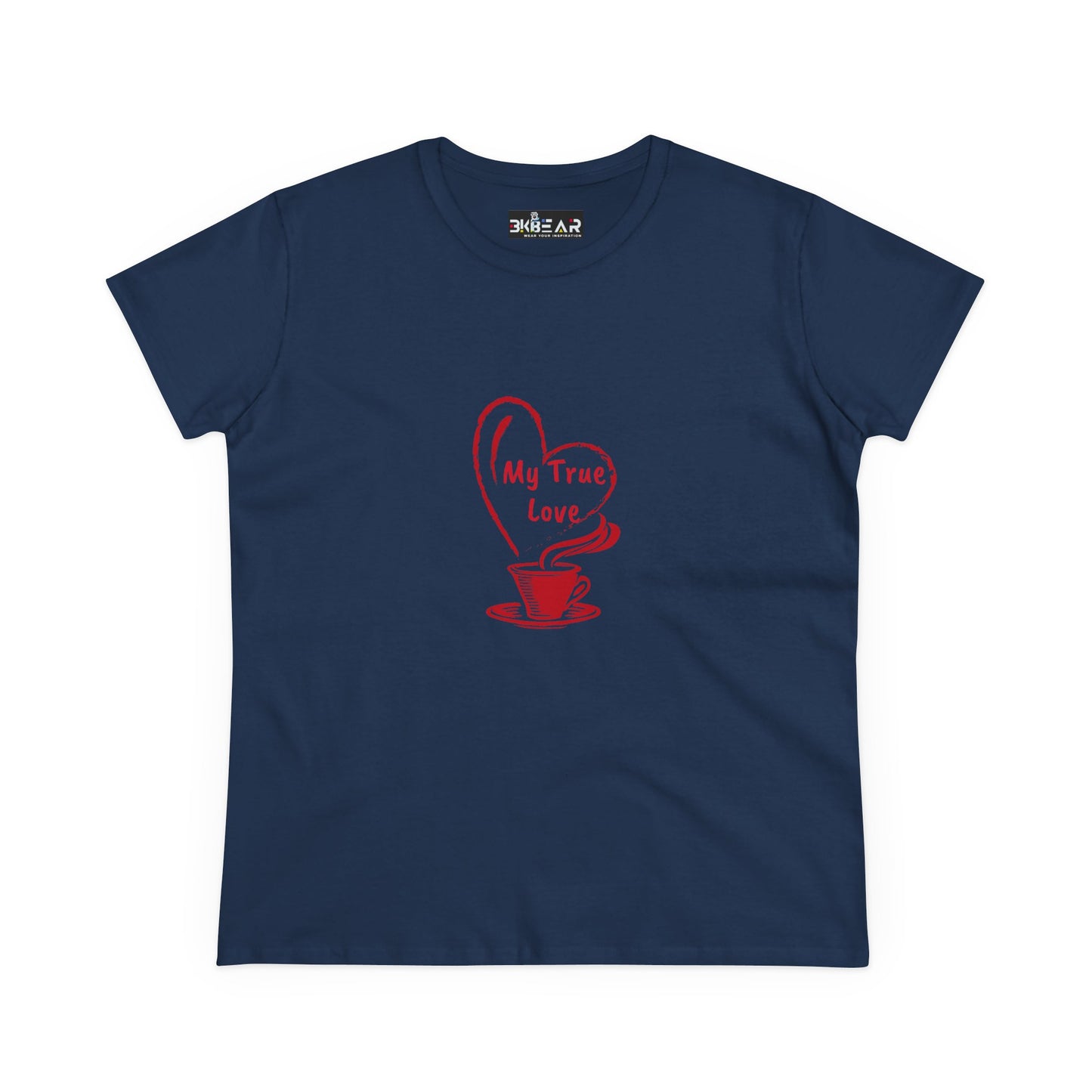I Heart Coffee. Red. Women's Midweight Cotton Tee