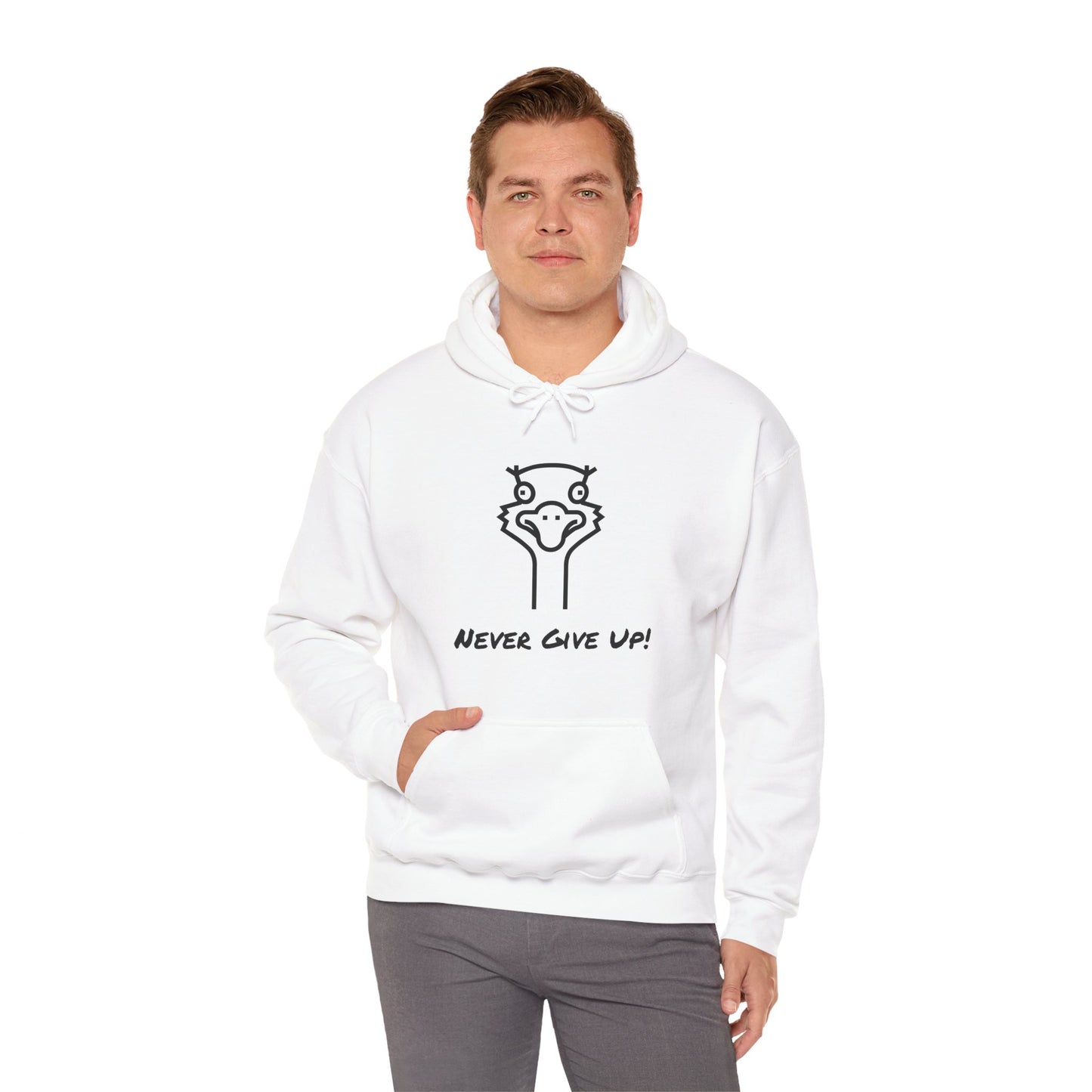 Never Give Up. Oscar The Ostrich and JimmyV Never Gave Up.  Unisex Hooded Sweatshirt.