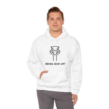 Never Give Up. Oscar The Ostrich and JimmyV Never Gave Up.  Unisex Hooded Sweatshirt.