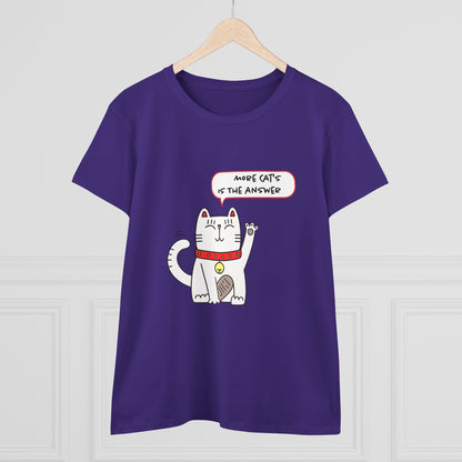 Oliver Says More Cats Is The Answer. Women's Midweight Cotton Tee